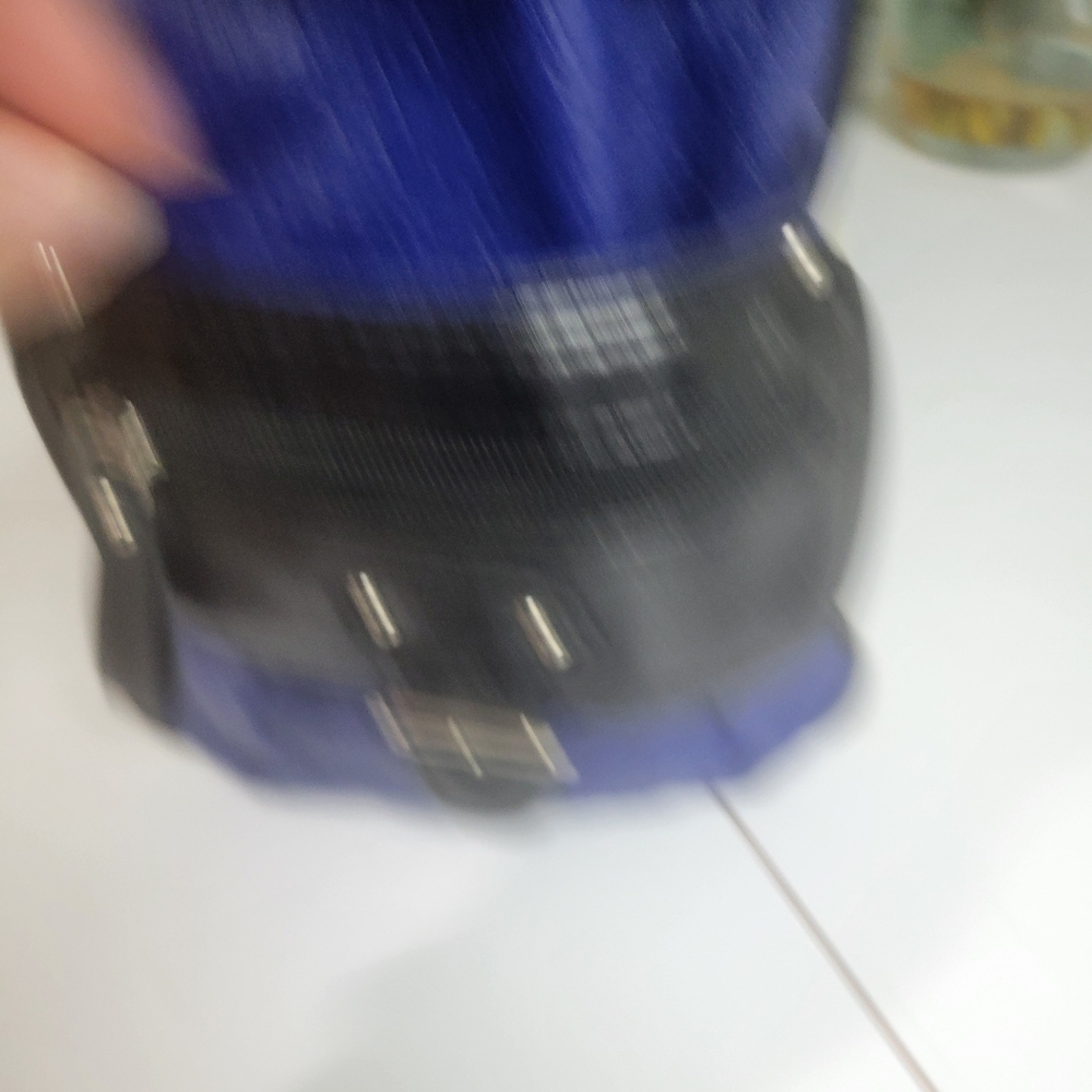 NEW Condition genuine leather blue and white shoulder bag braided leather strap - Picture 8 of 13